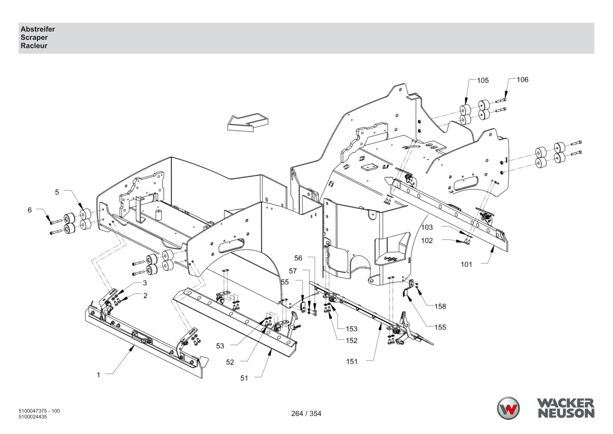 Wacker Neuson RD28-120 Roller Scraper parts diagram
