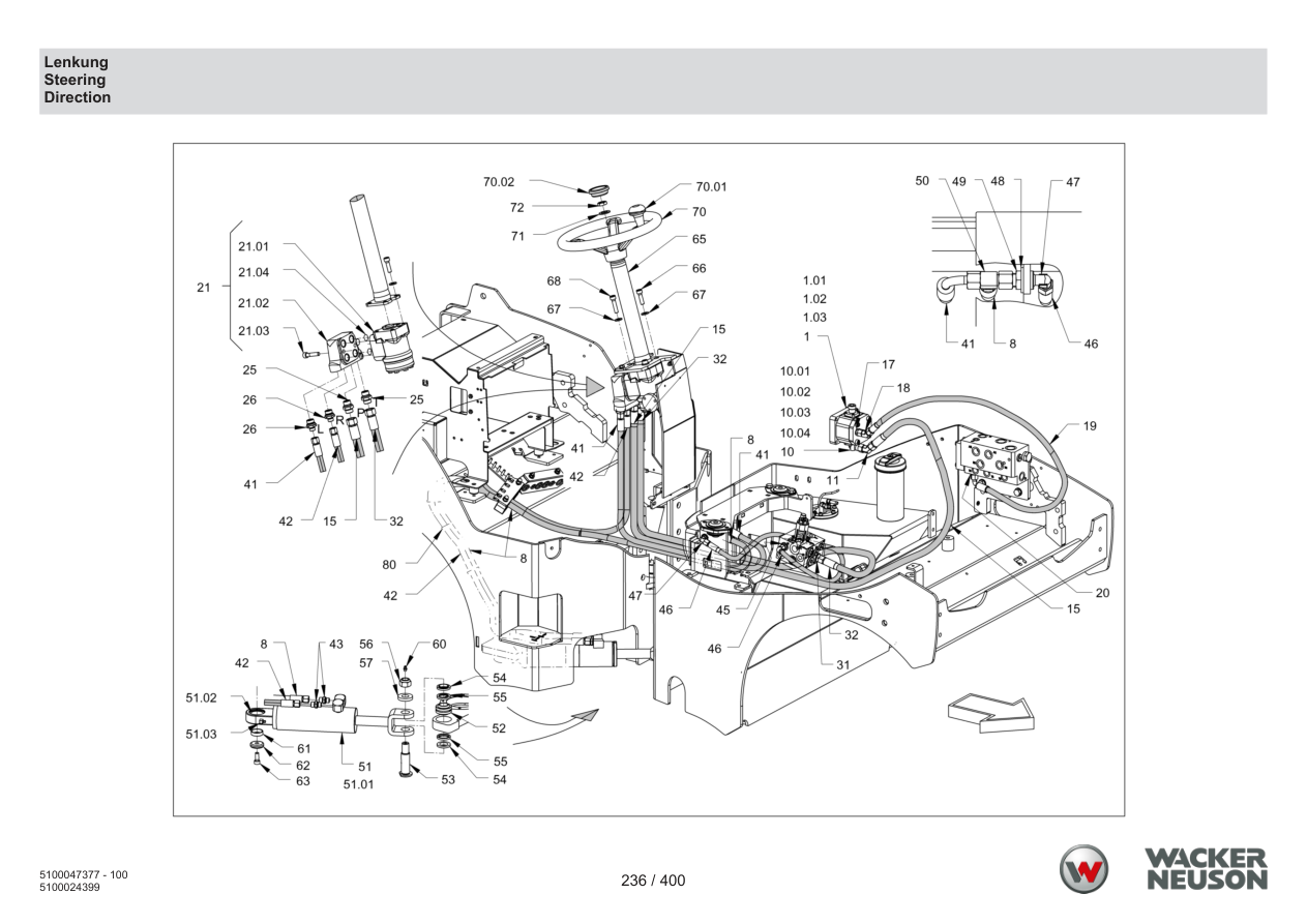 Wacker Neuson RD28-120 Roller Steering parts diagram