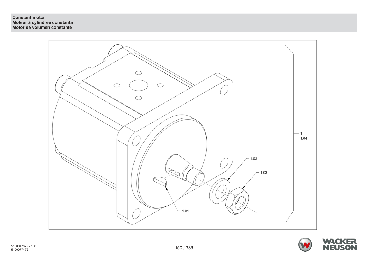 Wacker Neuson RD28-120 Roller Constant motor parts diagram