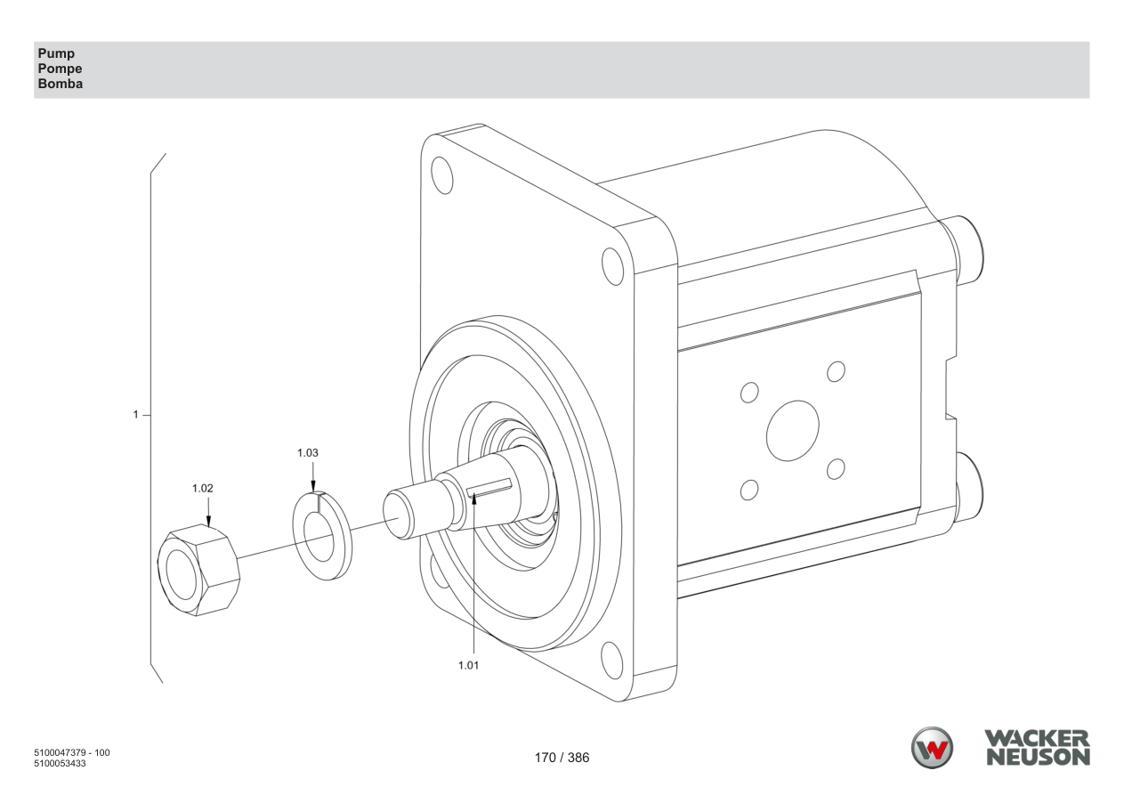 Wacker Neuson RD28-120 Roller Pump parts diagram