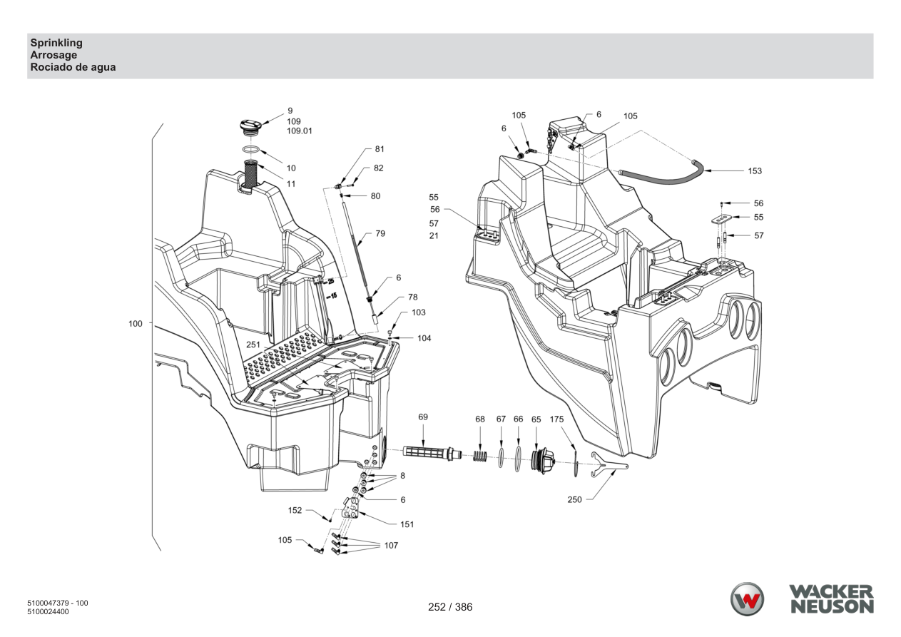 Wacker Neuson RD28-120 Roller Sprinkling parts diagram