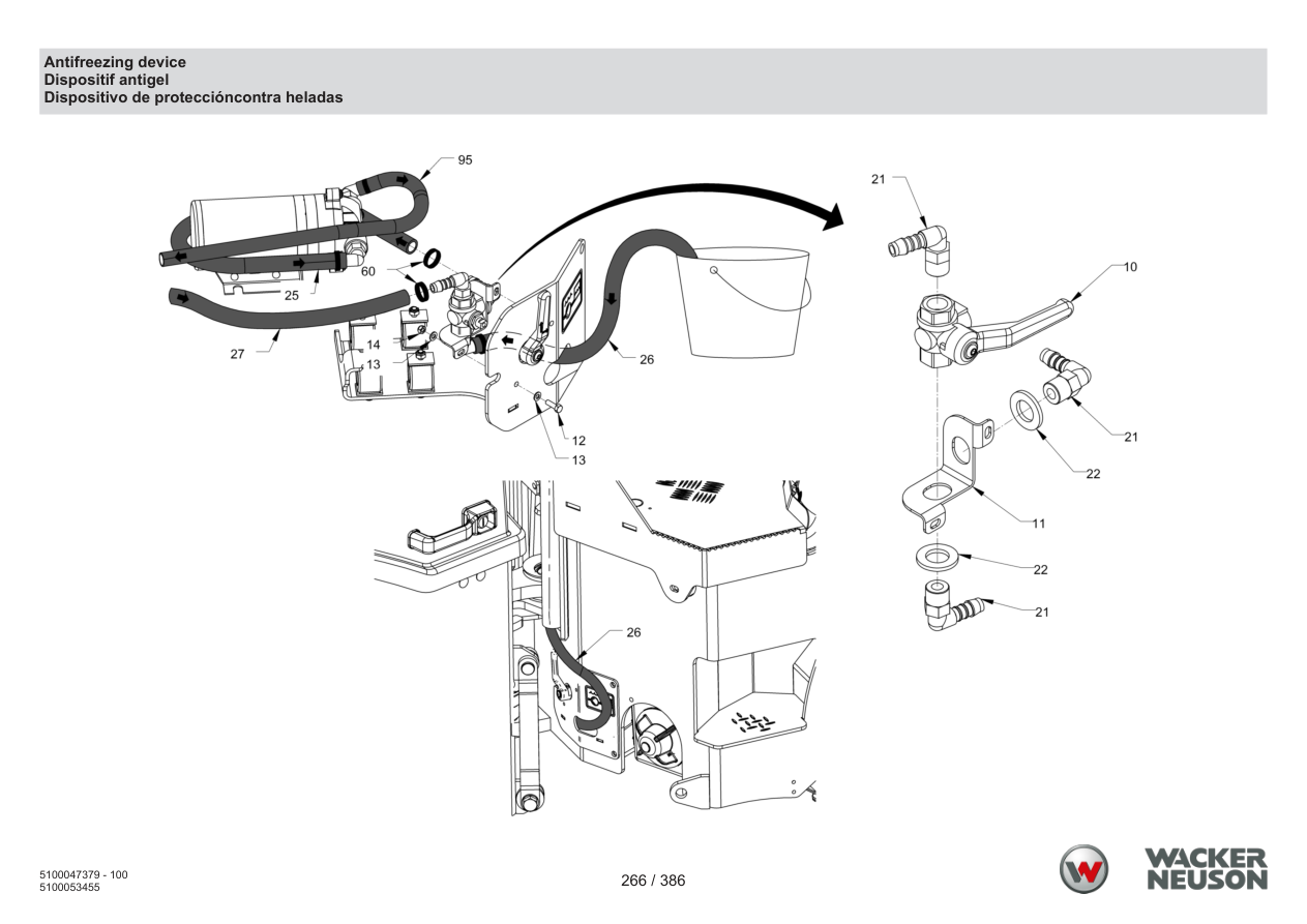 Wacker Neuson RD28-120 Roller Antifreezing device parts diagram