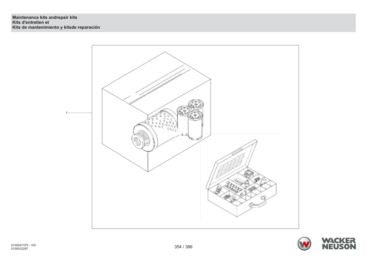 Wacker Neuson RD28-120 Roller Maintenance kits andrepair kits parts diagram