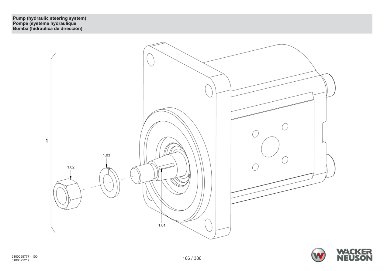 Wacker Neuson RD40-130 Roller Pump (hydraulic steering system) parts diagram