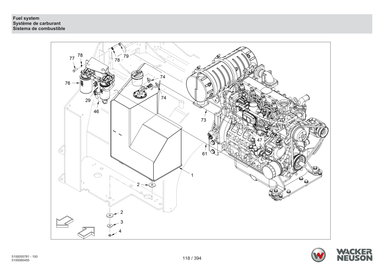 Wacker Neuson RD40-130 Roller Fuel system parts diagram