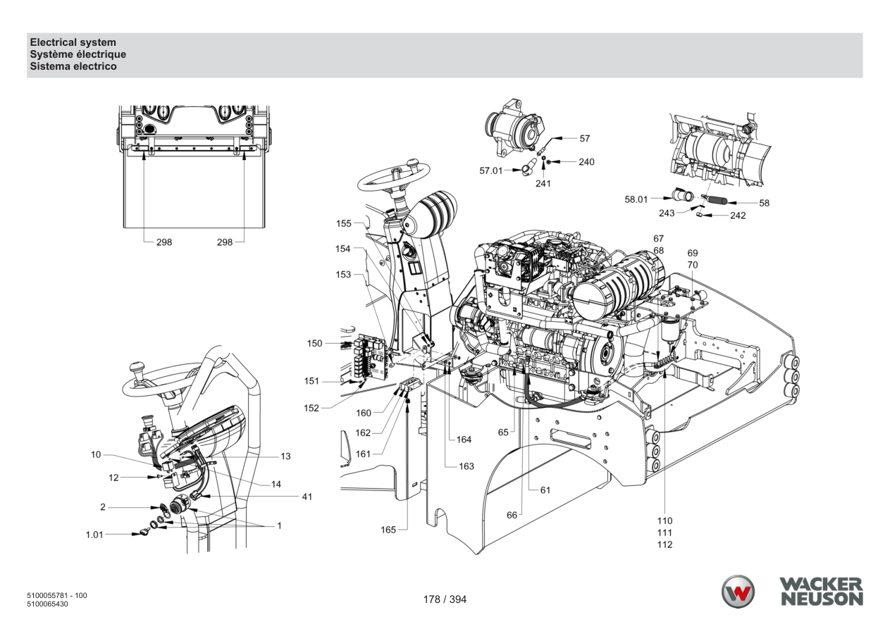 Wacker Neuson RD40-130 Roller Electrical system parts diagram