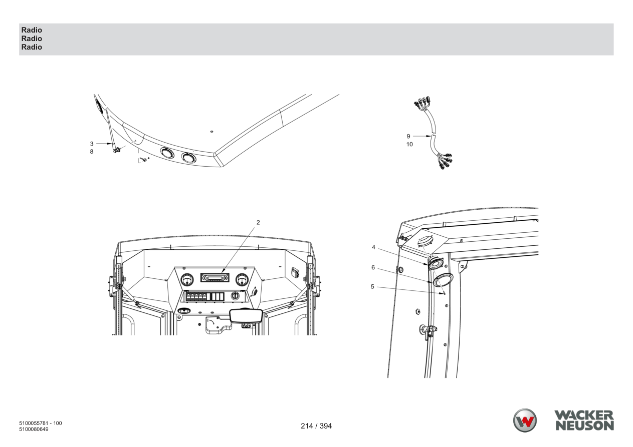 Wacker Neuson RD40-130 Roller Radio parts diagram