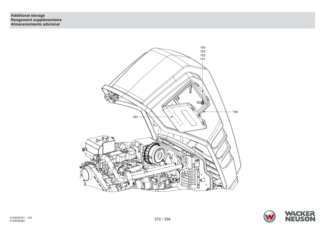 Wacker Neuson RD40-130 Roller Additional storage parts diagram