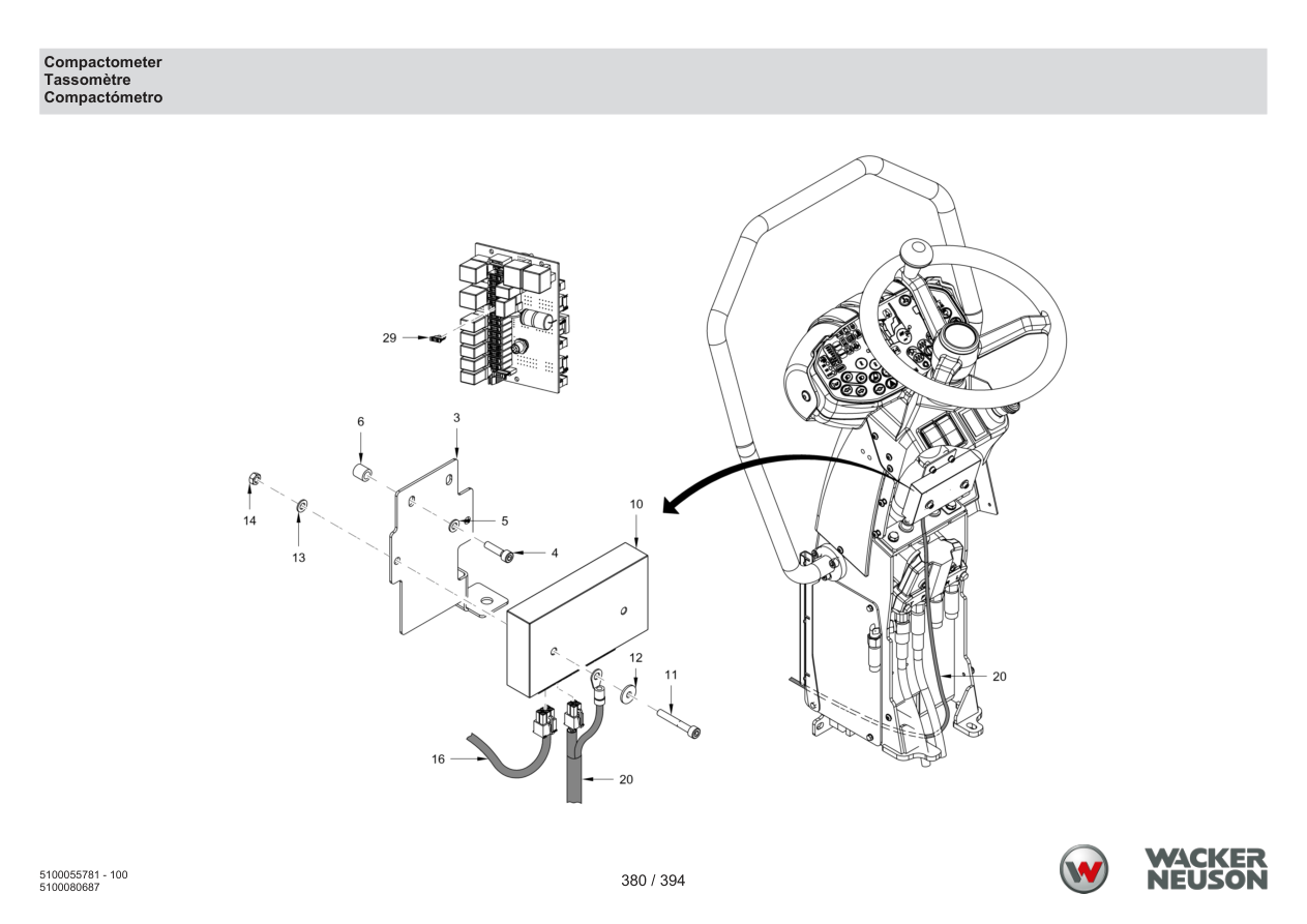 Wacker Neuson RD40-130 Roller Compactometer parts diagram