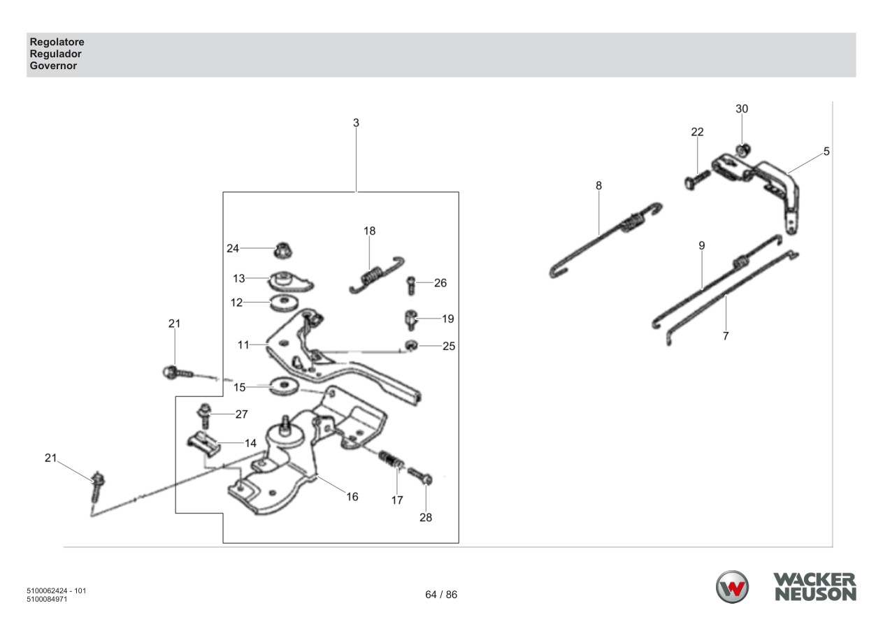 Wacker Neuson WP1550 Vibratory Plate Regulator parts diagram