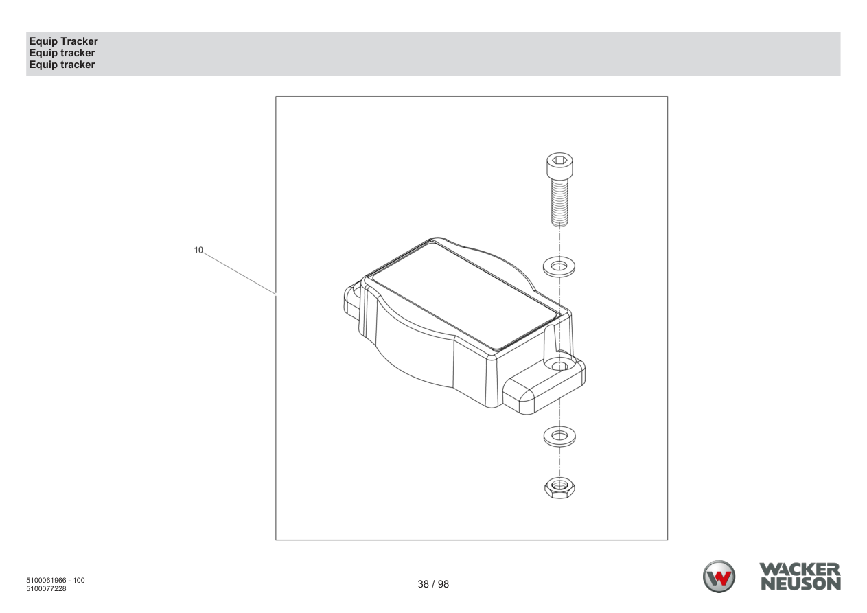 Wacker Neuson BS62-4 Vibratory Rammer Equip Tracker parts diagram