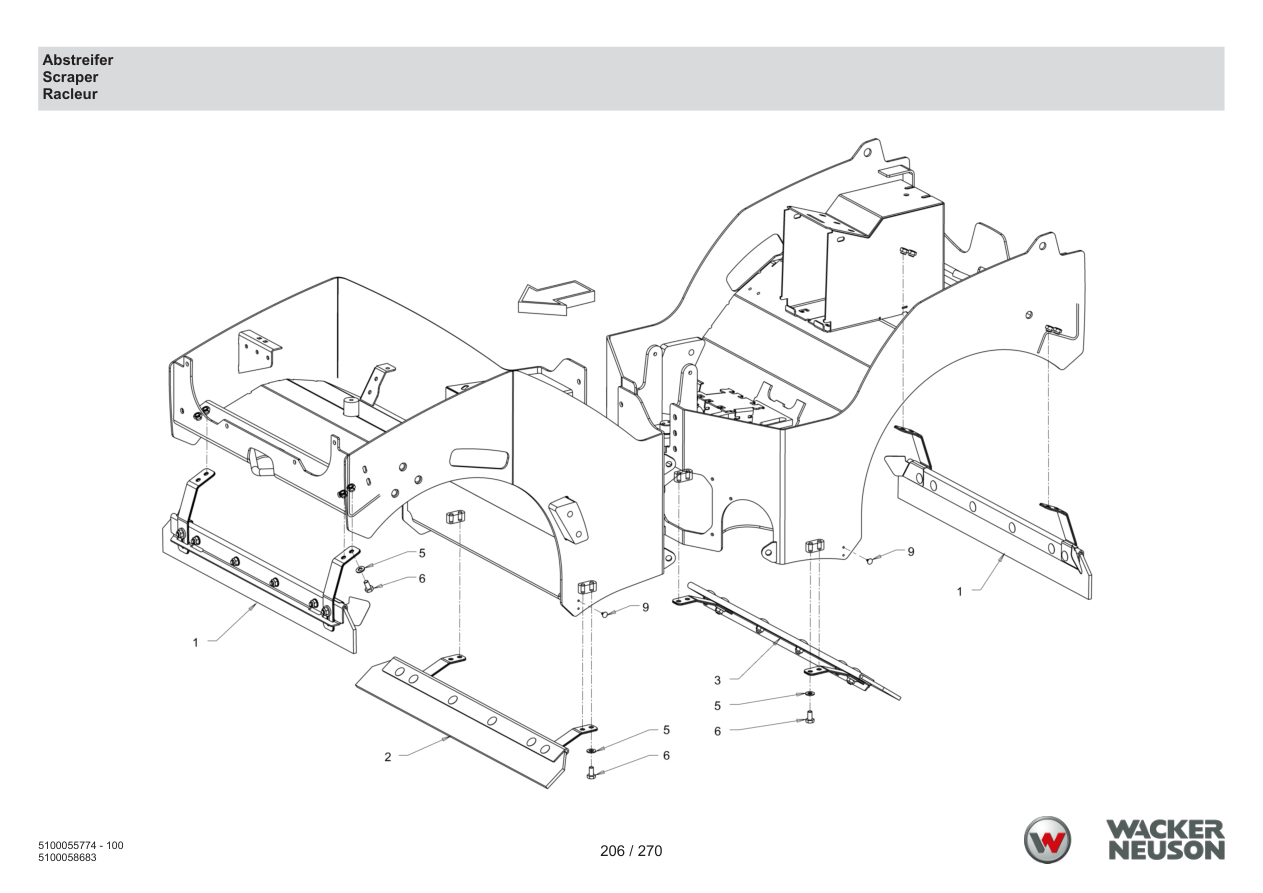 Wacker Neuson RD18-80 Roller Scraper parts diagram