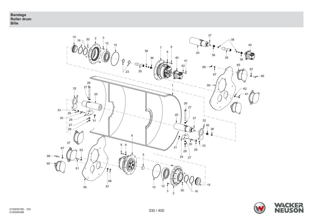 Wacker Neuson RD45-140 Roller Bandage parts diagram