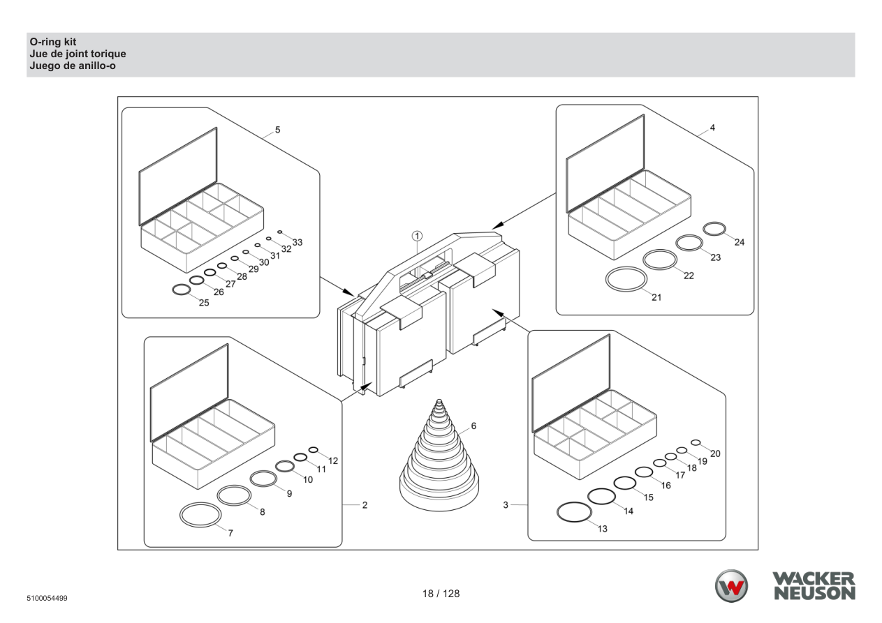 Wacker Neuson RTD-SC4 Roller O-ring kit parts diagram