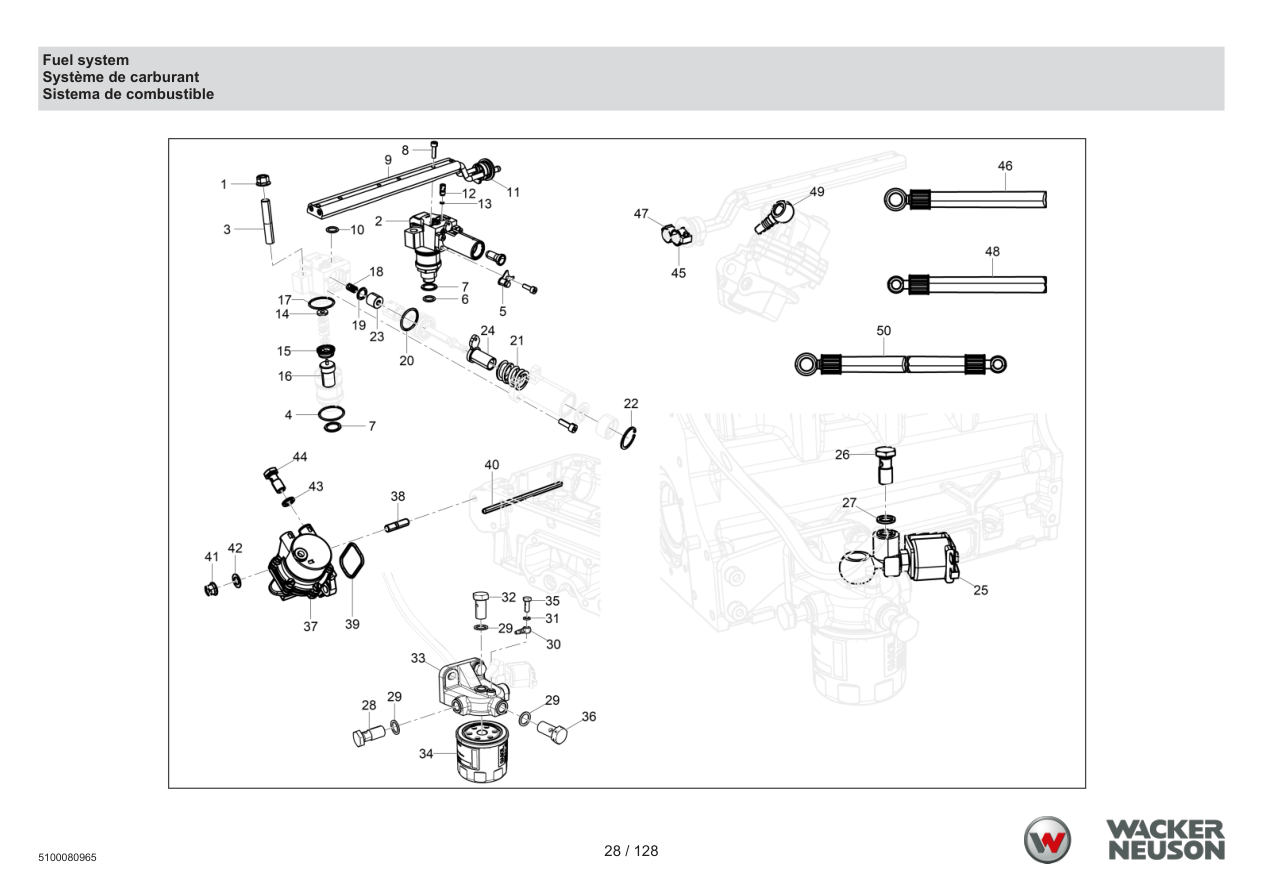 Wacker Neuson RTD-SC4 Roller Fuel system parts diagram