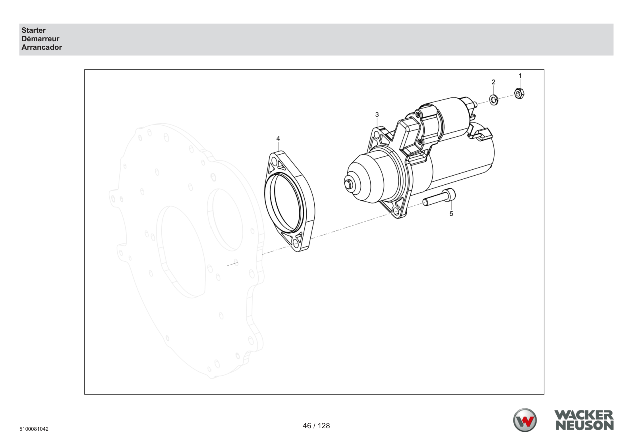 Wacker Neuson RTD-SC4 Roller Starter parts diagram