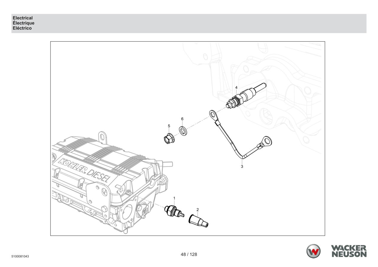 Wacker Neuson RTD-SC4 Roller Electrical parts diagram