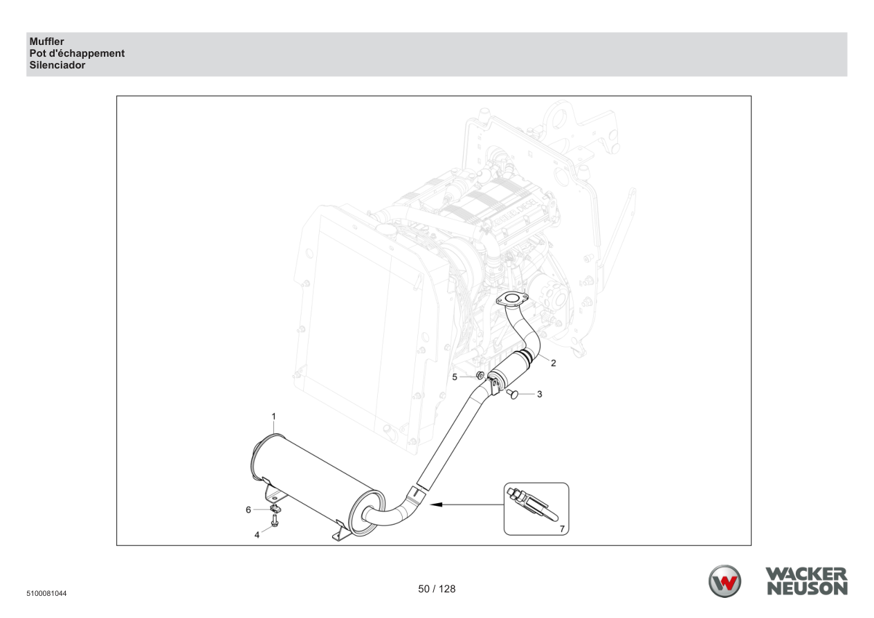Wacker Neuson RTD-SC4 Roller Muffler parts diagram