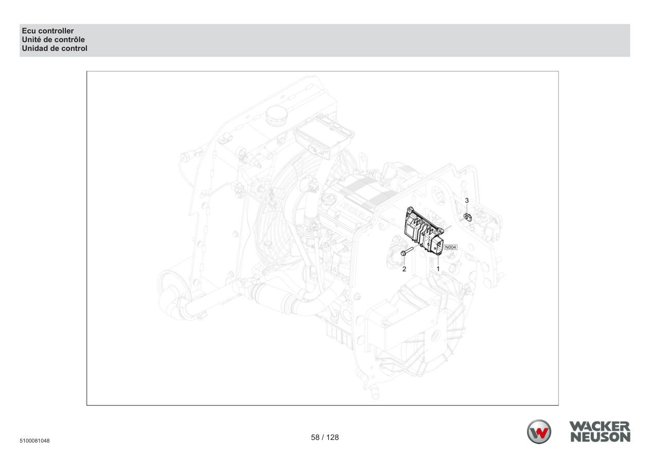 Wacker Neuson RTD-SC4 Roller Ecu controller parts diagram