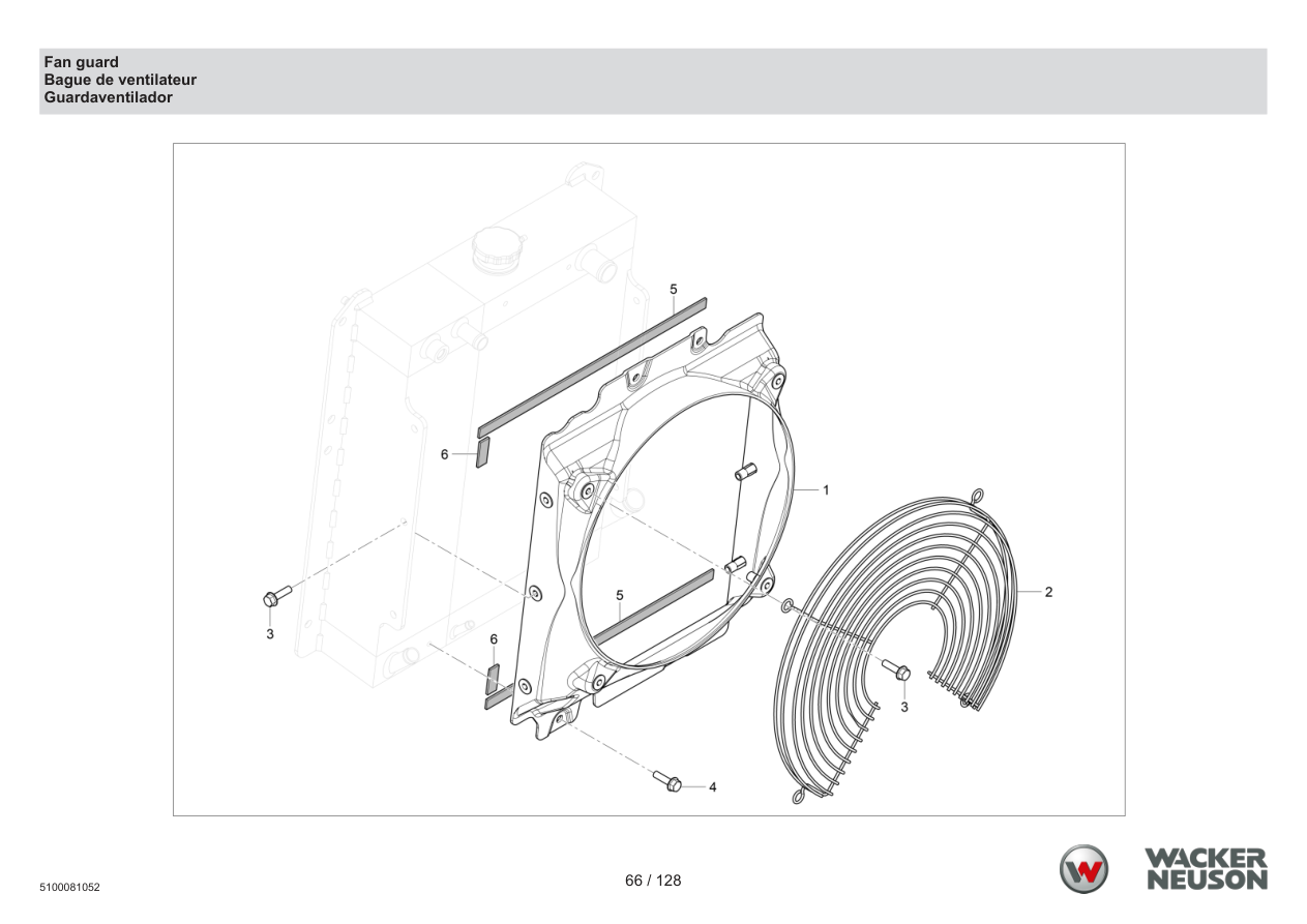 Wacker Neuson RTD-SC4 Roller Fan guard parts diagram