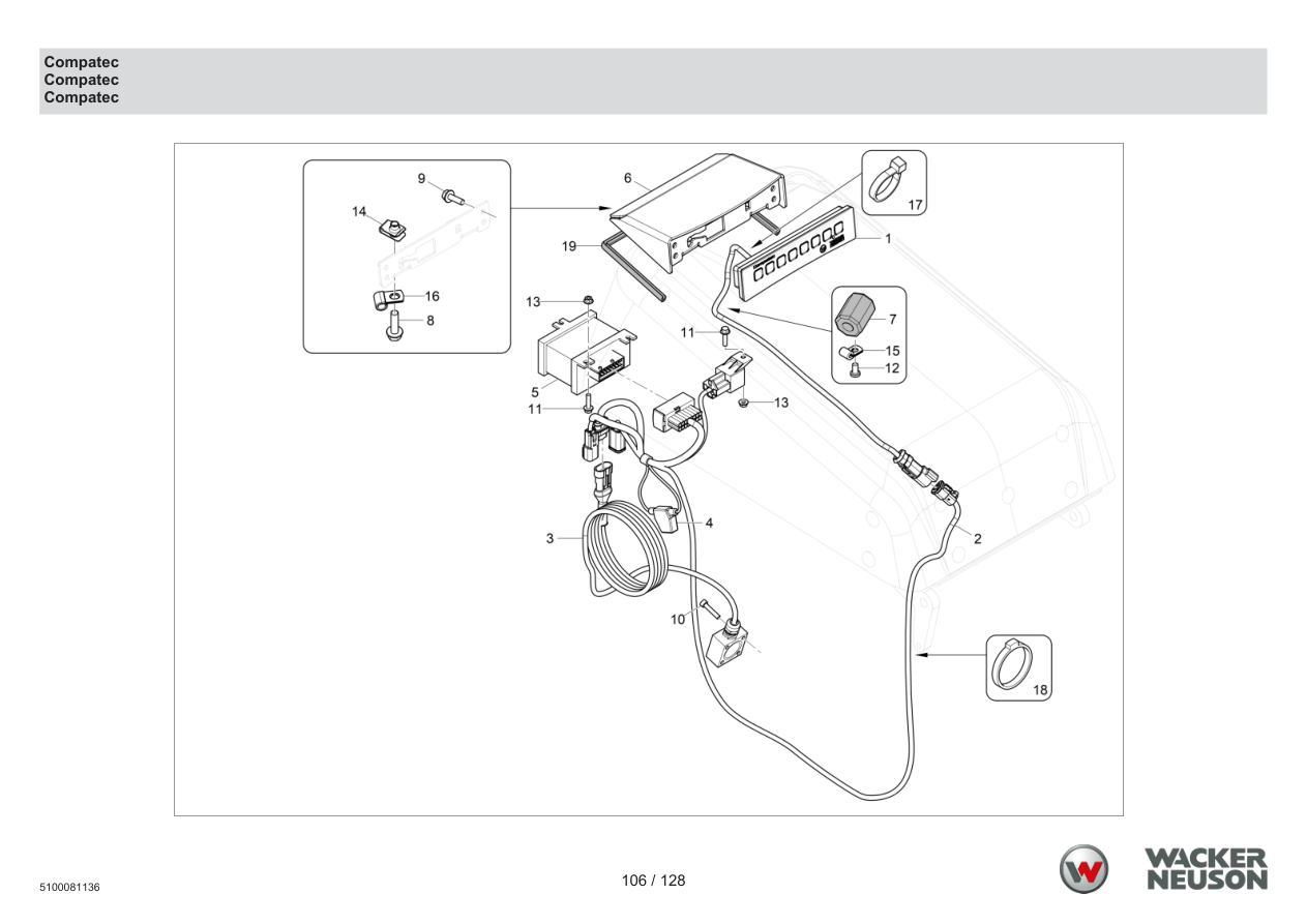 Wacker Neuson RTD-SC4 Roller Compatec parts diagram