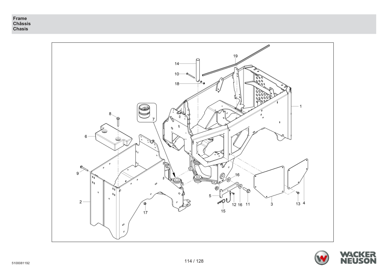Wacker Neuson RTD-SC4 Roller Frame parts diagram